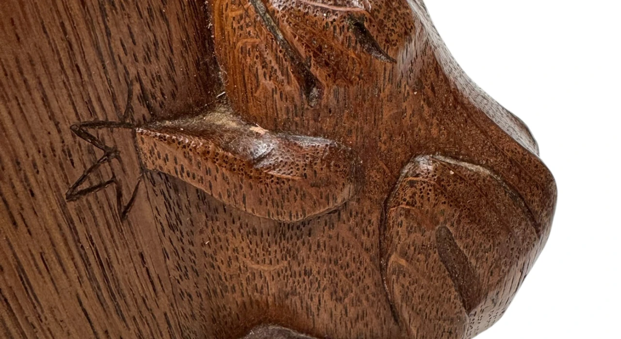 Arts & Crafts Wall Mirror with Hand-Carved Frogs by Kobus de Graaff, 1900s